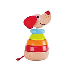 Игрушка деревянная Звуковая пирамидка Собака (Hape, E0448_HP) - миниатюра